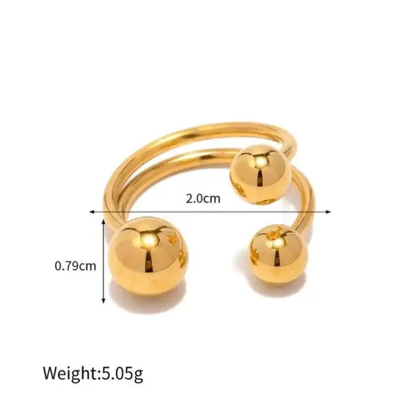 Mia 18k Gold Plated Stainless Steel Ring