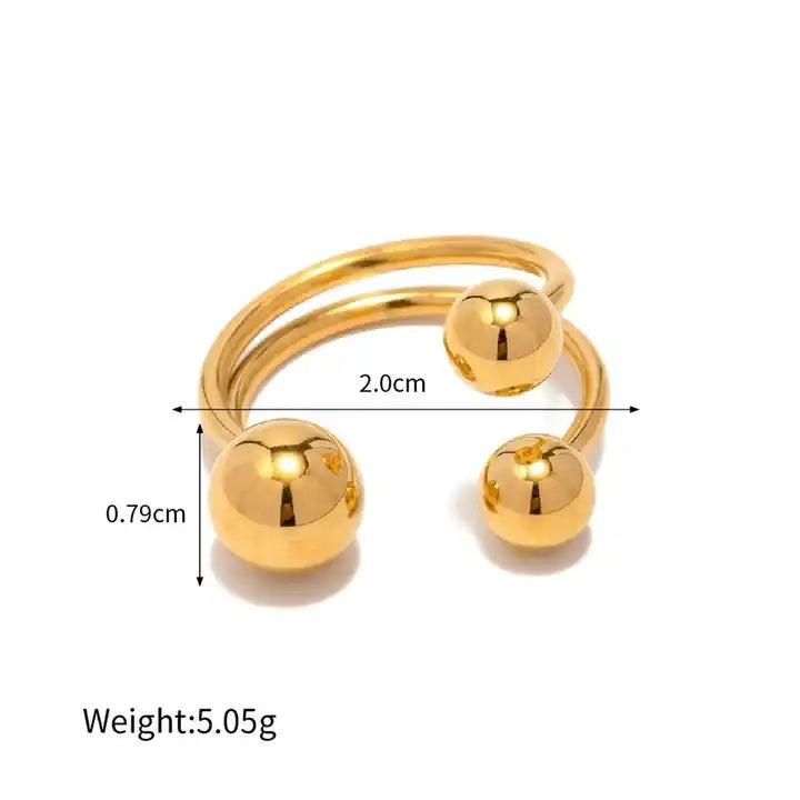 Mia 18k Gold Plated Stainless Steel Ring