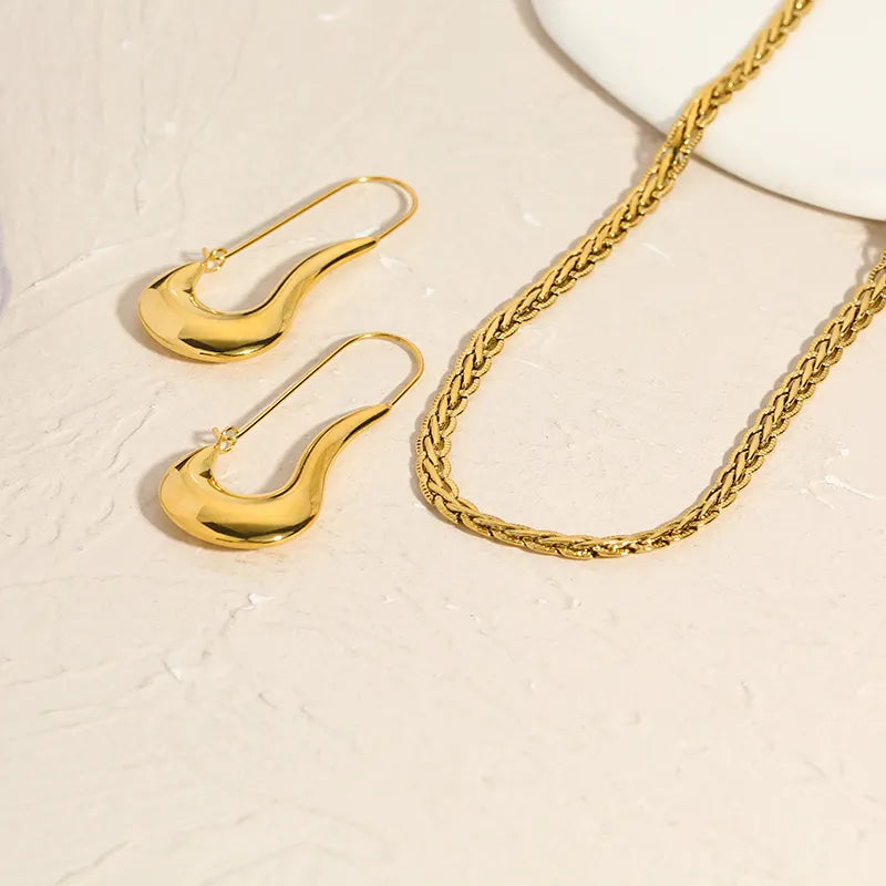ES-218 – 18k Gold Plated Stainless Steel Tarnish Free Waterproof Female Jewellery
