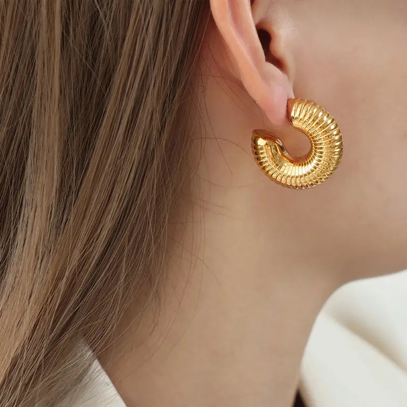 ES-238 – 18k Gold Plated Stainless Steel Tarnish Free Waterproof Female Earrings
