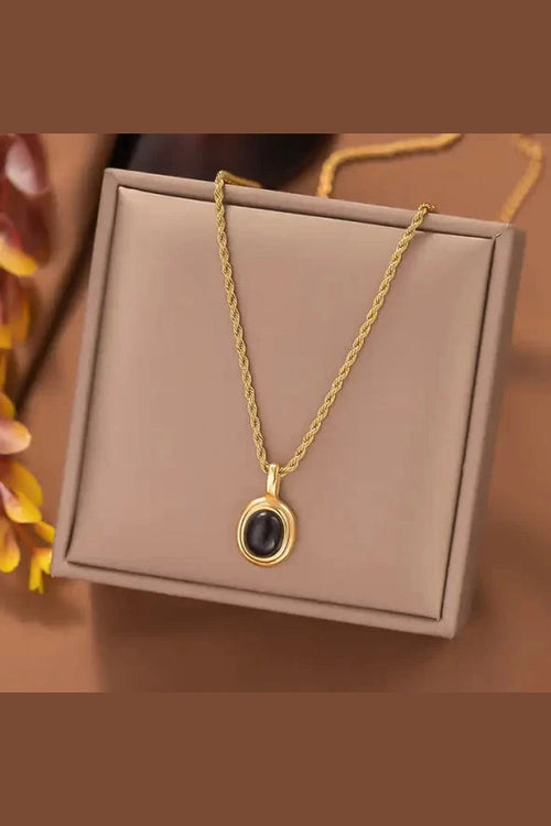 C-243 – BLACK 18k Gold Plated Stainless Steel Tarnish Free Waterproof Female Jewellery