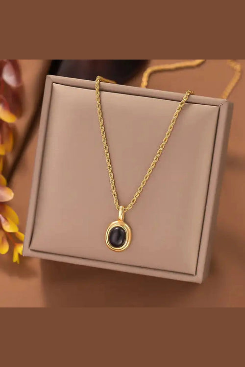 C-243 – BLACK 18k Gold Plated Stainless Steel Tarnish Free Waterproof Female Jewellery