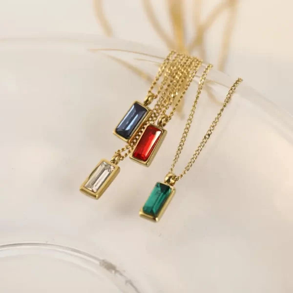C-197 ONLY WHITE AVAILABLE 18k Gold Plated Stainless Steel Tarnish Free Waterproof Female Necklace