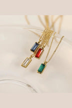 C-197 ONLY WHITE AVAILABLE 18k Gold Plated Stainless Steel Tarnish Free Waterproof Female Necklace