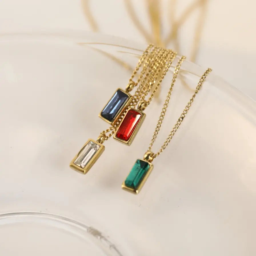 C-197 ONLY WHITE AVAILABLE 18k Gold Plated Stainless Steel Tarnish Free Waterproof Female Necklace