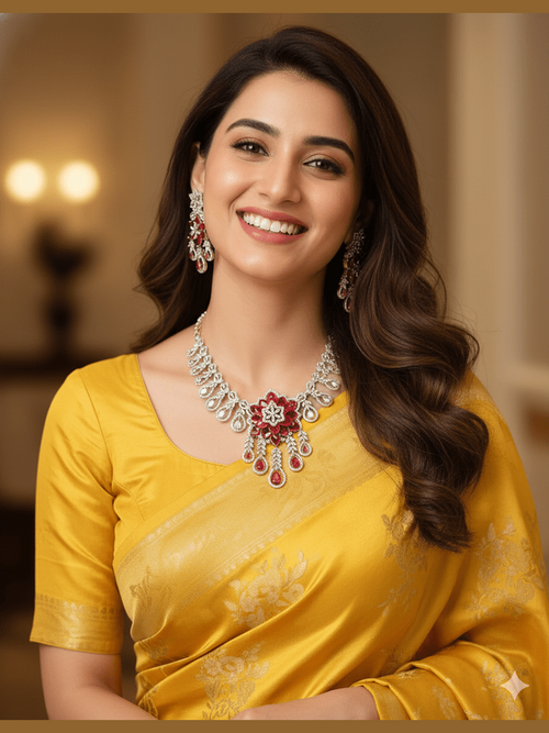 Hanya Luxury American Diamond Multicolor Statement Jewellery Set