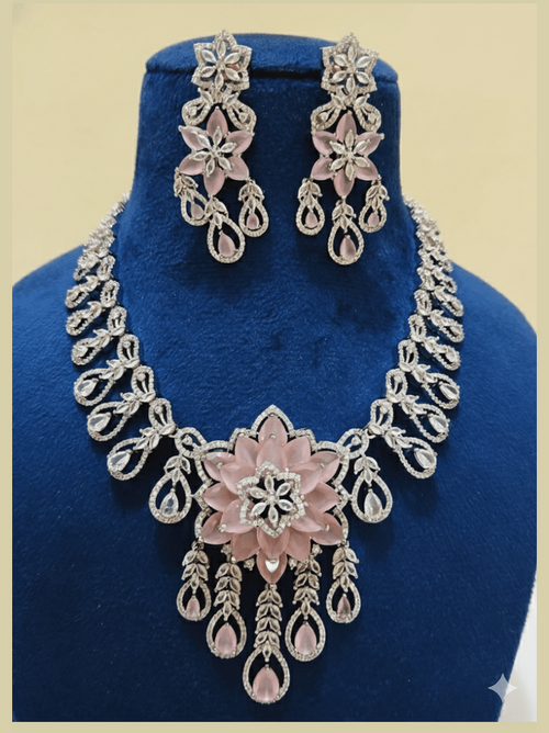 Hanya Luxury American Diamond Multicolor Statement Jewellery Set