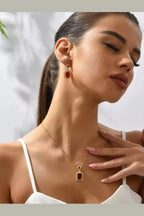 JS-9-RED-18k Gold Plated Stainless Steel Tarnish Free Waterproof Female Jewellery