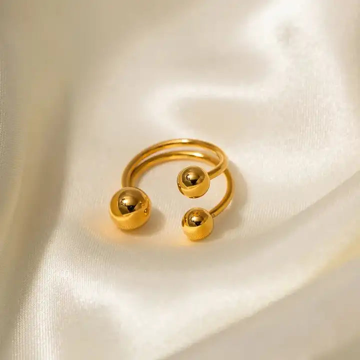 Mia 18k Gold Plated Stainless Steel Ring
