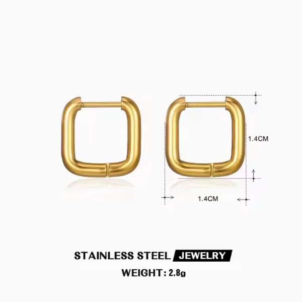 ES-278-18k Gold Plated Stainless Steel Tarnish Free Waterproof Female Earrings