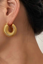 ES-252 – 18k Gold Plated Stainless Steel Tarnish Free Waterproof Female Jewellery