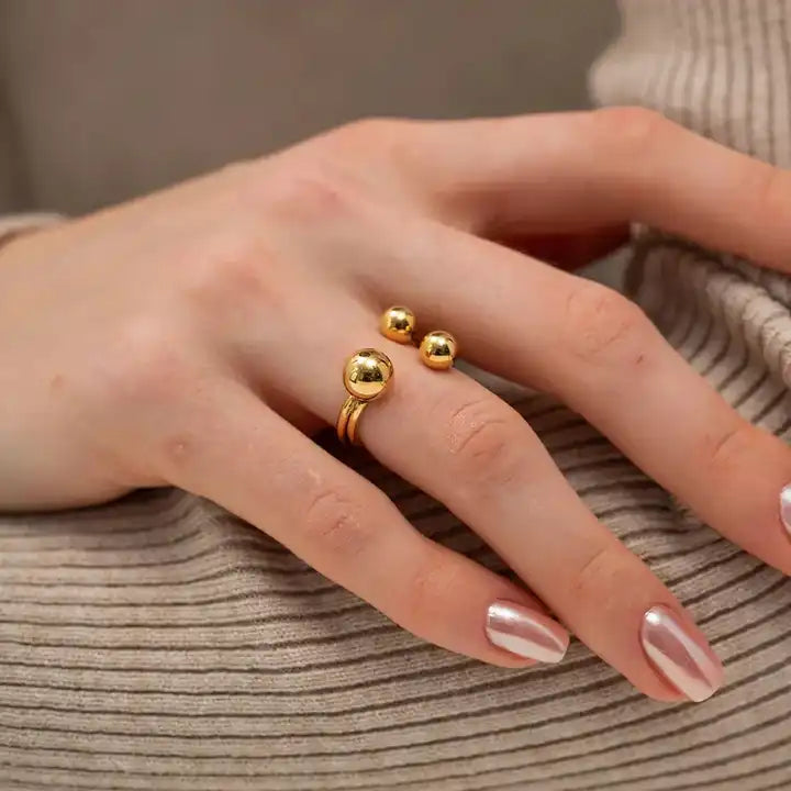 Mia 18k Gold Plated Stainless Steel Ring