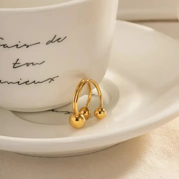 Mia 18k Gold Plated Stainless Steel Ring