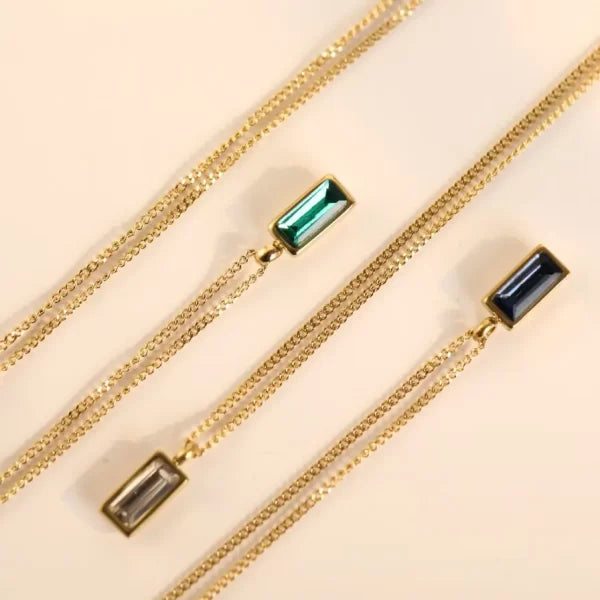 C-197 ONLY WHITE AVAILABLE 18k Gold Plated Stainless Steel Tarnish Free Waterproof Female Necklace