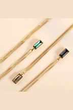 C-197 ONLY WHITE AVAILABLE 18k Gold Plated Stainless Steel Tarnish Free Waterproof Female Necklace