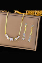 JS-17 – WHITE – 18k Gold Plated Stainless Steel Tarnish Free Waterproof Female Jewellery