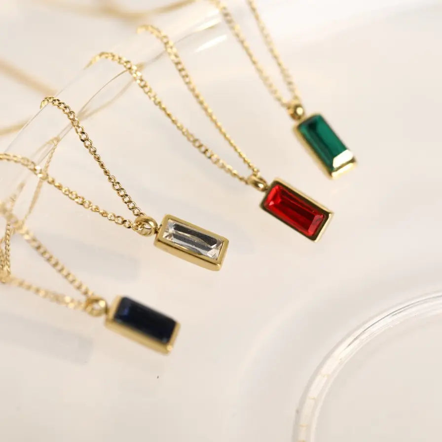 C-197 ONLY WHITE AVAILABLE 18k Gold Plated Stainless Steel Tarnish Free Waterproof Female Necklace