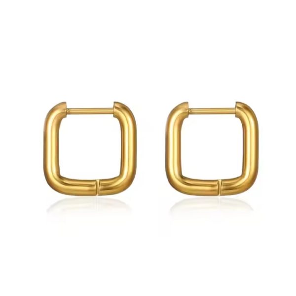 ES-278-18k Gold Plated Stainless Steel Tarnish Free Waterproof Female Earrings