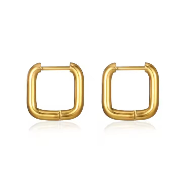 ES-278-18k Gold Plated Stainless Steel Tarnish Free Waterproof Female Earrings