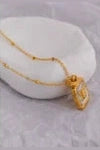 C-193 STAINLESS STEEL 18K GOLD PLATED ANTI TARNISH NECKLACE