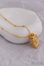 C-193 STAINLESS STEEL 18K GOLD PLATED ANTI TARNISH NECKLACE