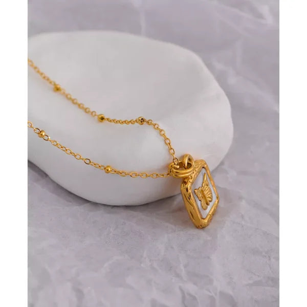 C-193 STAINLESS STEEL 18K GOLD PLATED ANTI TARNISH NECKLACE