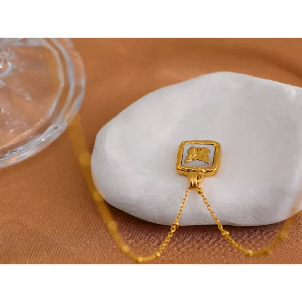 C-193 STAINLESS STEEL 18K GOLD PLATED ANTI TARNISH NECKLACE