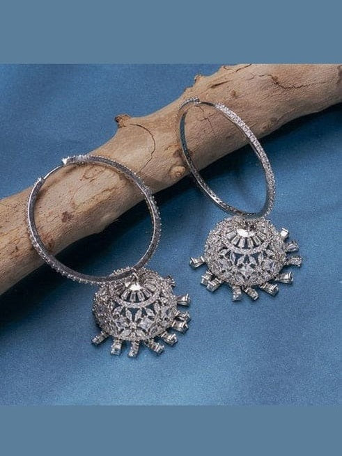 Sitara CZ Hoops - Elegant Ethnic & Western Jewelry