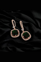 Square Rose Gold Hook Back Earrings