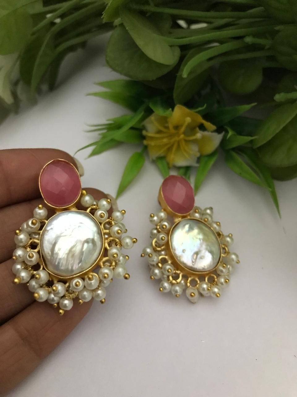 Sheryll real pearl earrings