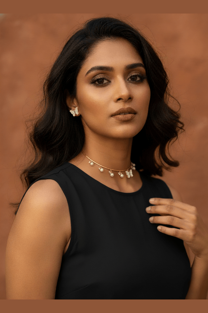 Real mother pearl aravali Hasli set