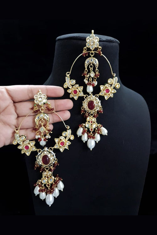 Aarna long polki jhumka earrings