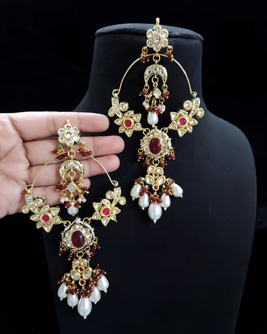 Aarna long polki jhumka earrings