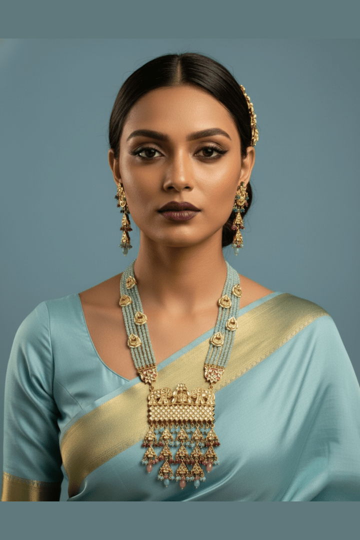 Pranshika long kundan set