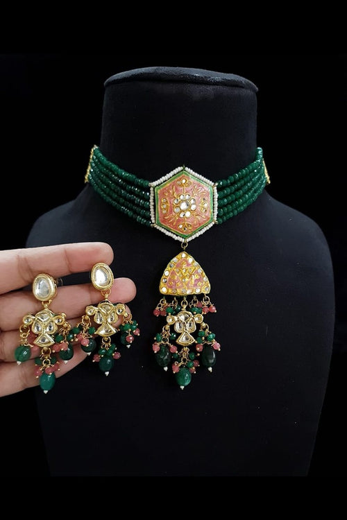 Vamayra kundan Meenakari set