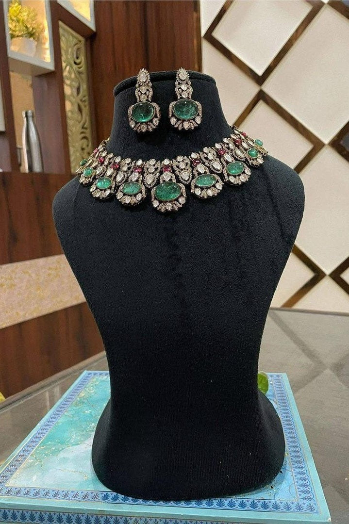 Minaha Polki Kundan Semi Precious Set