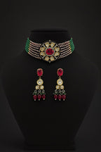Ishanvi polki choker Set