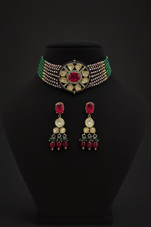 Ishanvi polki choker Set