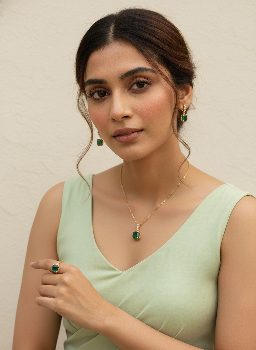 JS-14 – 18k Gold Plated Stainless Steel Tarnish Free Waterproof Female Jewellery