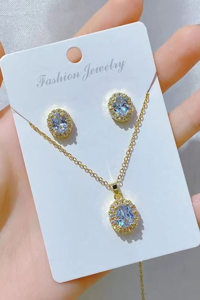 JS-19-WHITE-18k Gold Plated Stainless Steel Tarnish Free Waterproof Female Jewellery