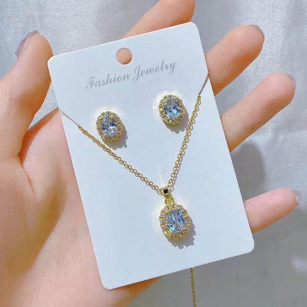 JS-19-WHITE-18k Gold Plated Stainless Steel Tarnish Free Waterproof Female Jewellery