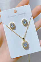 JS-19-WHITE-18k Gold Plated Stainless Steel Tarnish Free Waterproof Female Jewellery