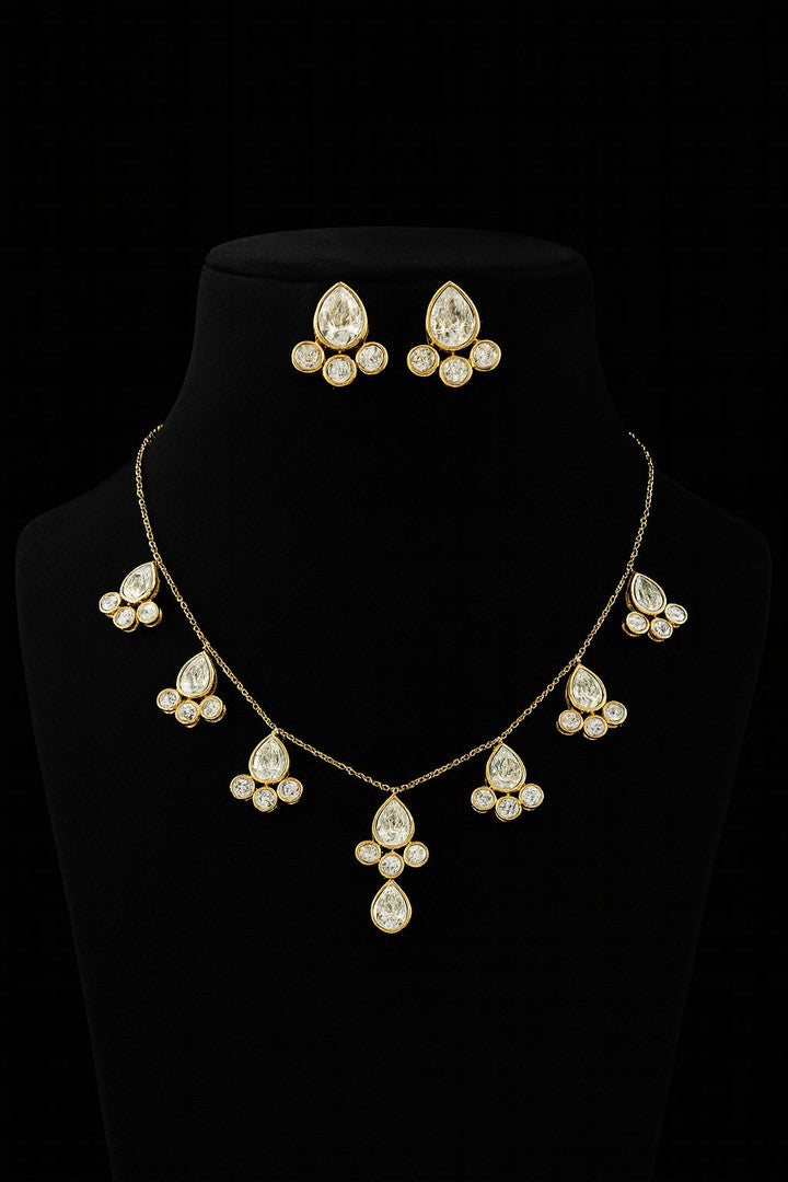 Jessica polki kundan sleek set
