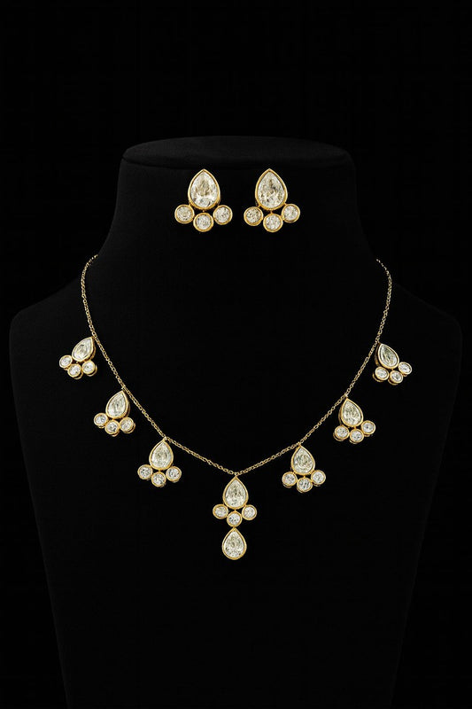 Jessica polki kundan sleek set