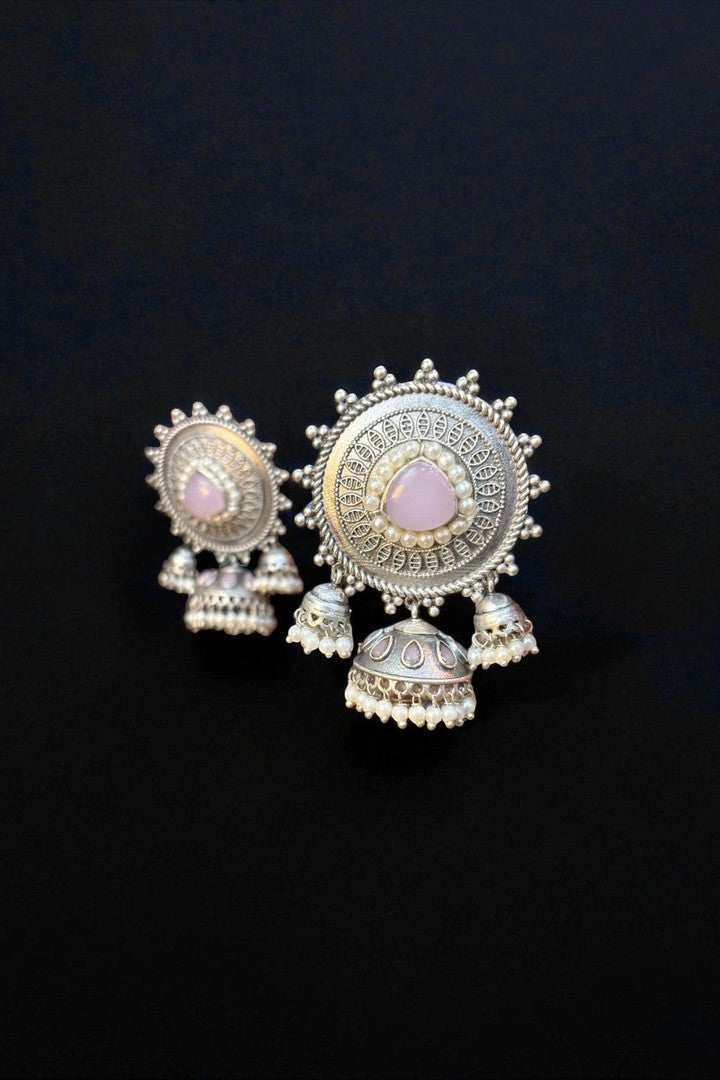 Jisha Silver look a like jhumka
