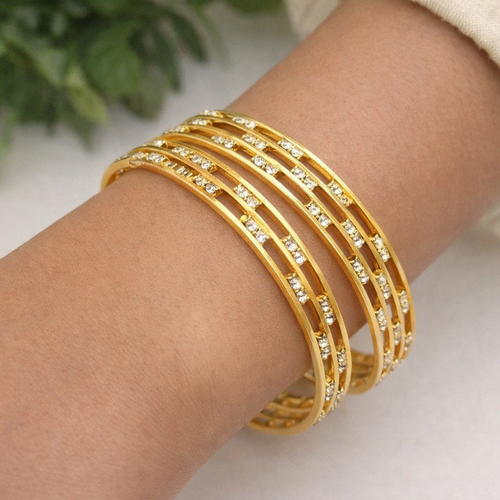 Kaajal Bangles - Elegant Gold Polish Brass Jewelry