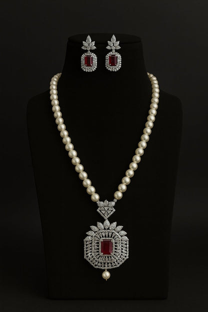 Kadambari ad ruby pearl set
