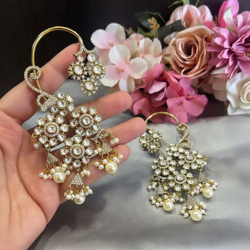 Karishma Kundan Ear Cuffs - Ethnic Elegance