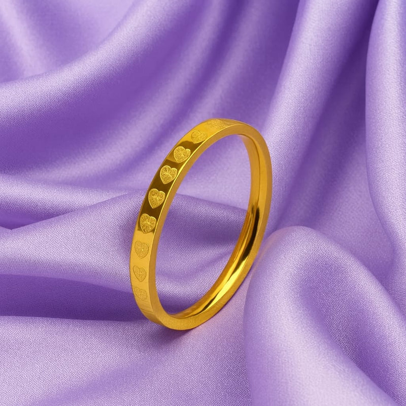 Kryio Ring 18k Gold Plated Stainless Steel Tarnish Free Waterproof Female Jewellery