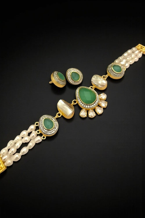 Leena Real Pearl Choker Set